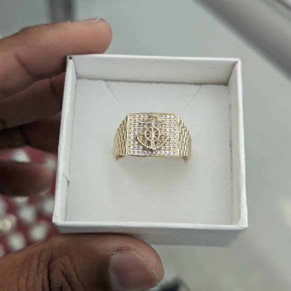 10kt Real Gold Anchor Ring for Men